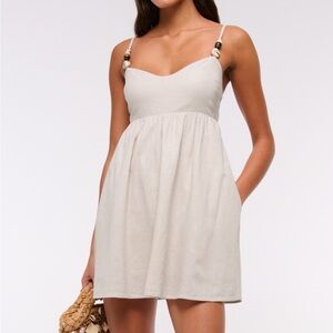 NWT Abercrombie & Fitch Beaded Linen Mini Dress